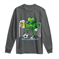Funny Irish Shamrock Dabbing Soccer Long Sleeve Shirt St Patricks Day