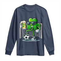 Funny Irish Shamrock Dabbing Soccer Long Sleeve Shirt St Patricks Day