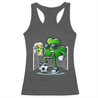 Funny Irish Shamrock Dabbing Soccer Racerback Tank Top St Patricks Day
