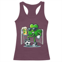 Funny Irish Shamrock Dabbing Soccer Racerback Tank Top St Patricks Day