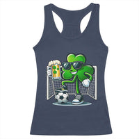 Funny Irish Shamrock Dabbing Soccer Racerback Tank Top St Patricks Day