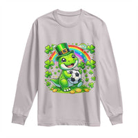 Cute Dinosaur Soccer Player Long Sleeve Shirt St Patricks Day Dino Lover