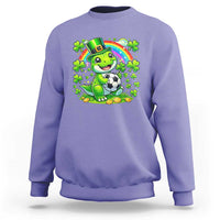 Cute Dinosaur Soccer Player Sweatshirt St Patricks Day Dino Lover