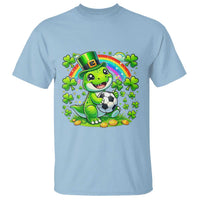 Cute Dinosaur Soccer Player T Shirt St Patricks Day Dino Lover
