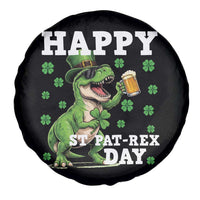 Happy St Pat Rex Day Spare Tire Cover Funny Dinosaur Drinking Beer