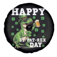 Happy St Pat Rex Day Spare Tire Cover Funny Dinosaur Drinking Beer