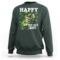 Happy St Pat Rex Day Sweatshirt Funny Dinosaur Drinking Beer