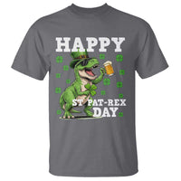 Happy St Pat Rex Day T Shirt Funny Dinosaur Drinking Beer