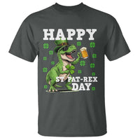 Happy St Pat Rex Day T Shirt Funny Dinosaur Drinking Beer