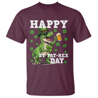 Happy St Pat Rex Day T Shirt Funny Dinosaur Drinking Beer