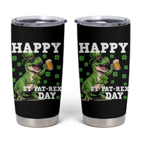 Happy St Pat Rex Day Tumbler Cup Funny Dinosaur Drinking Beer