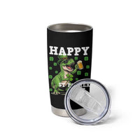 Happy St Pat Rex Day Tumbler Cup Funny Dinosaur Drinking Beer