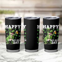 Happy St Pat Rex Day Tumbler Cup Funny Dinosaur Drinking Beer
