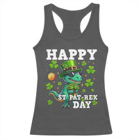 Happy St Pat Rex Day Racerback Tank Top St Patricks Day Dino Lover