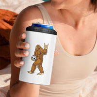 Funny Bigfoot Soccer Player 4 in 1 Can Cooler Tumbler Folklore Cryptid Gift