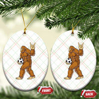 Funny Bigfoot Soccer Player Ceramic Ornament Folklore Cryptid Gift