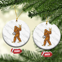 Funny Bigfoot Soccer Player Ceramic Ornament Folklore Cryptid Gift