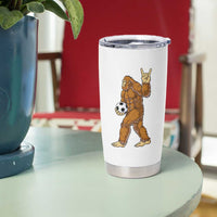 Funny Bigfoot Soccer Player Tumbler Cup Folklore Cryptid Gift
