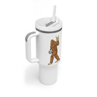 Funny Bigfoot Soccer Player Tumbler With Handle Folklore Cryptid Gift