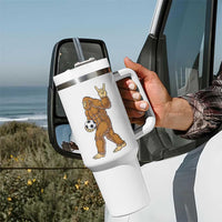 Funny Bigfoot Soccer Player Tumbler With Handle Folklore Cryptid Gift