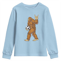 Funny Bigfoot Soccer Player Youth Sweatshirt Folklore Cryptid Gift