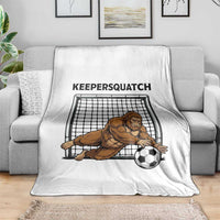 Funny Bigfoot Soccer Goalkeeper Throw Blanket Keepersquatch