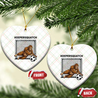 Funny Bigfoot Soccer Goalkeeper Ceramic Ornament Keepersquatch