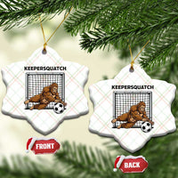 Funny Bigfoot Soccer Goalkeeper Ceramic Ornament Keepersquatch