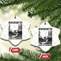 Kickin It Like A Legend Ceramic Ornament Funny Bigfoot Soccer Player