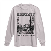Kickin It Like A Legend Long Sleeve Shirt Funny Bigfoot Soccer Player