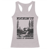 Kickin It Like A Legend Racerback Tank Top Funny Bigfoot Soccer Player
