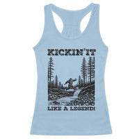 Kickin It Like A Legend Racerback Tank Top Funny Bigfoot Soccer Player