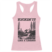 Kickin It Like A Legend Racerback Tank Top Funny Bigfoot Soccer Player