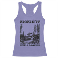Kickin It Like A Legend Racerback Tank Top Funny Bigfoot Soccer Player