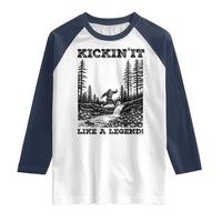 Kickin It Like A Legend Raglan Shirt Funny Bigfoot Soccer Player