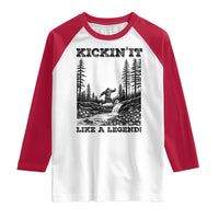 Kickin It Like A Legend Raglan Shirt Funny Bigfoot Soccer Player