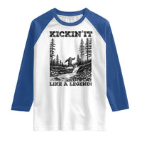 Kickin It Like A Legend Raglan Shirt Funny Bigfoot Soccer Player