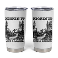 Kickin It Like A Legend Tumbler Cup Funny Bigfoot Soccer Player