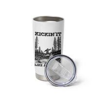 Kickin It Like A Legend Tumbler Cup Funny Bigfoot Soccer Player
