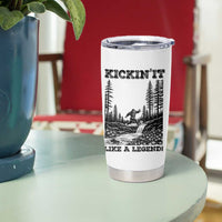 Kickin It Like A Legend Tumbler Cup Funny Bigfoot Soccer Player