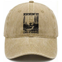 Kickin It Like A Legend Washed Cotton Baseball Cap Funny Bigfoot Soccer Player