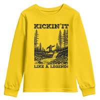 Kickin It Like A Legend Youth Sweatshirt Funny Bigfoot Soccer Player