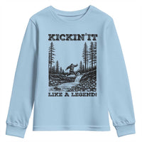 Kickin It Like A Legend Youth Sweatshirt Funny Bigfoot Soccer Player