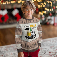Drink Beer And Watch Soccer Ugly Christmas Sweater Funny Drinking Lover