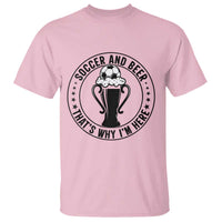 Soccer And Beer That Is Why I Am Here T Shirt Funny Football Drinking Team