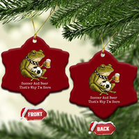Funny Frog Lover Ceramic Ornament Soccer And Beer That Is Why I Am Here