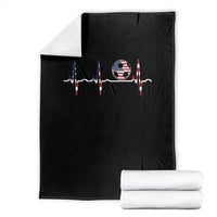 USA Soccer Heartbeat Throw Blanket American Flag Football Pulse