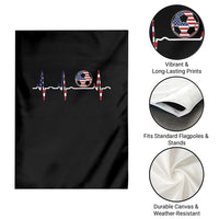 USA Soccer Heartbeat Garden Flag American Flag Football Pulse