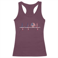 USA Soccer Heartbeat Racerback Tank Top American Flag Football Pulse