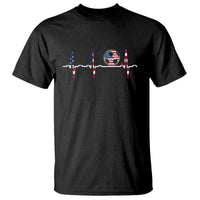 USA Soccer Heartbeat T Shirt American Flag Football Pulse